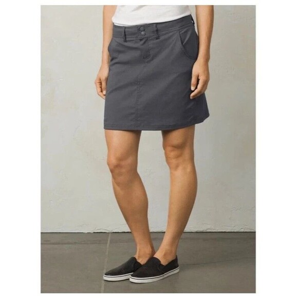 Prana Halle Skort Skirt Women’s Size 10 Charcoal Grey Outdoors Leisure Stretch - Picture 1 of 10